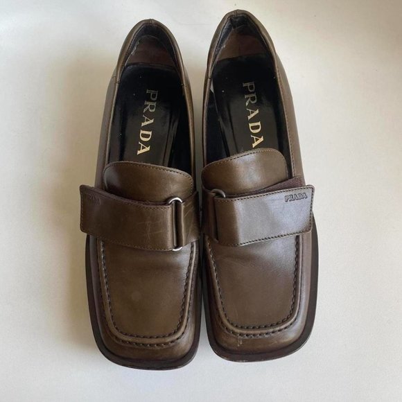 Prada Shoes - 1999 PRADA olive brown loafers